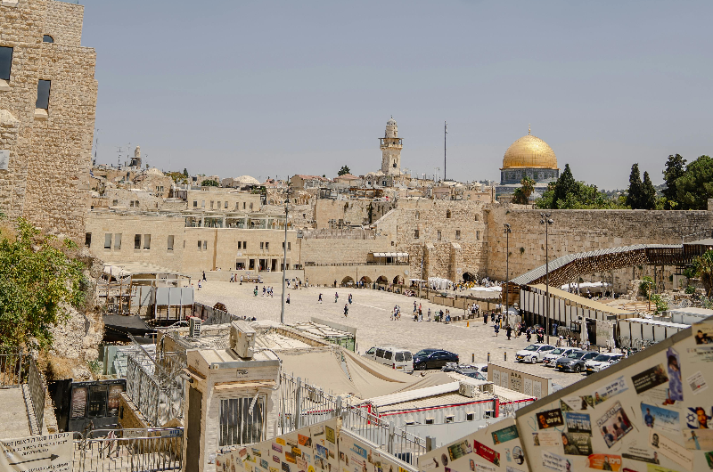 Aerial View of Jerusalem's Old City Landmarks